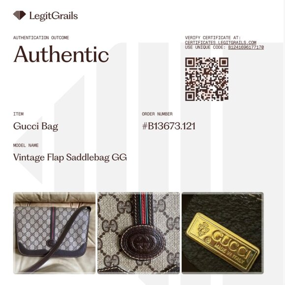 Near Mint! Gucci Flap Crossbody GG Stripe Authentic Vintage COA - Picture 2 of 16